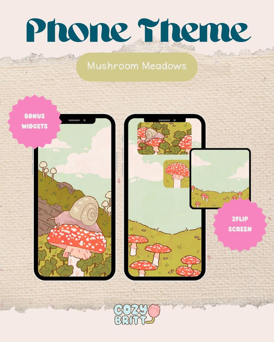 Mushroom Meadows Phone Theme | Digital Download